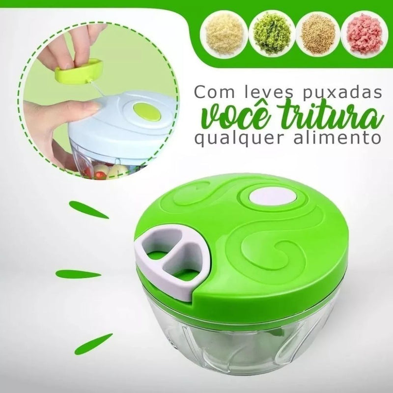 Mini Processador Alimentos Manual 3 Lâminas Triturador