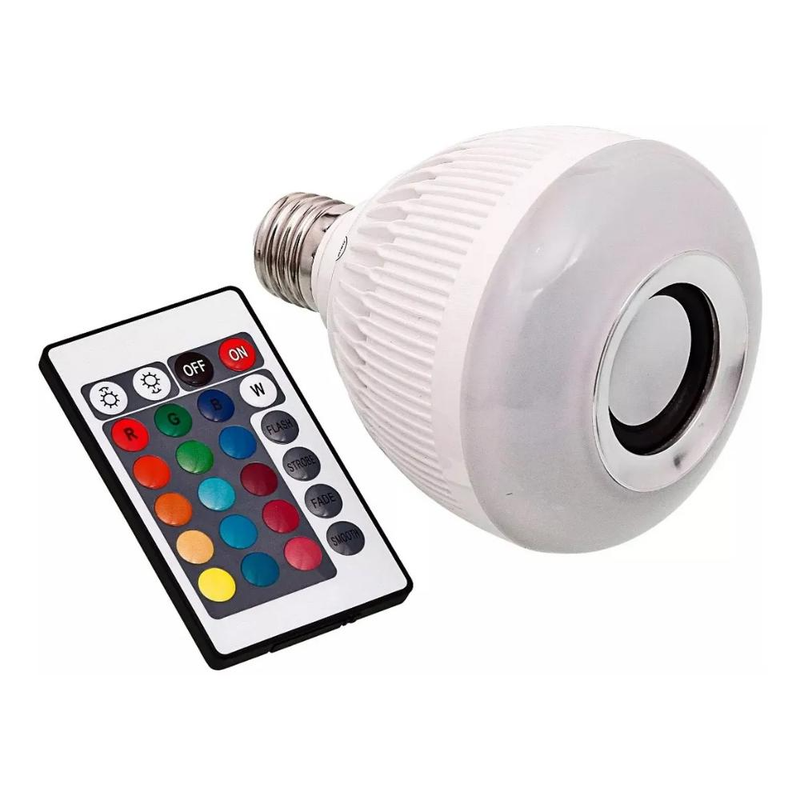 Lâmpada Musical Caixa Som 12w Bt Luz Led RGB C/ Controle