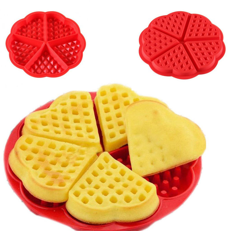 Forma Waffles Coração Panqueca Omelete de Silicone