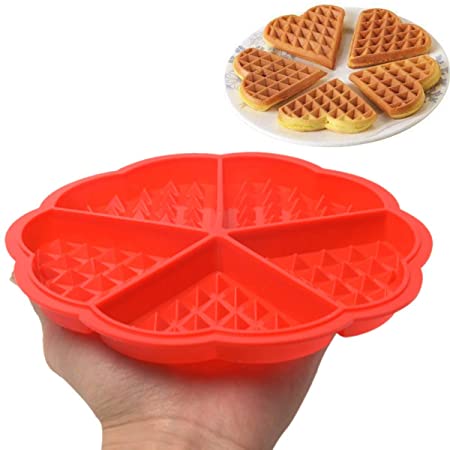 Forma Waffles Coração Panqueca Omelete de Silicone