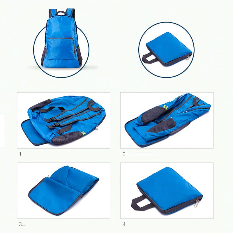 Mochila De Nylon Dobrável Impermeável Esportiva Escolar 25L