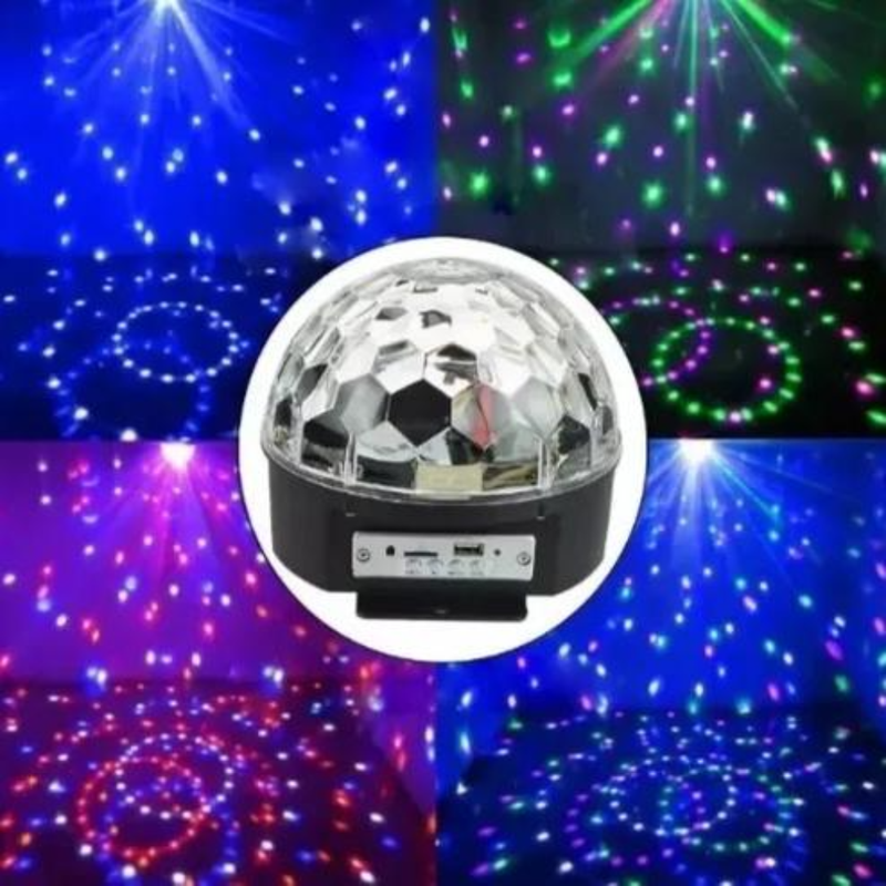 Globo Bola Maluca Led Magic Cristal Rgb Bt Som MP3 Pen Drive