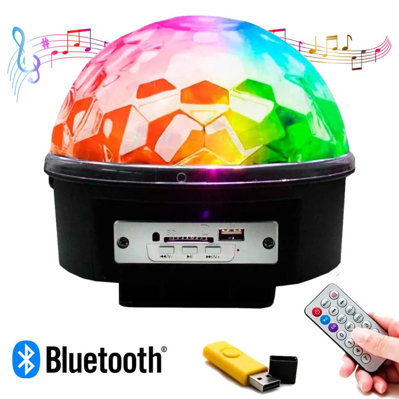 Globo Bola Maluca Led Magic Cristal Rgb Bt Som MP3 Pen Drive