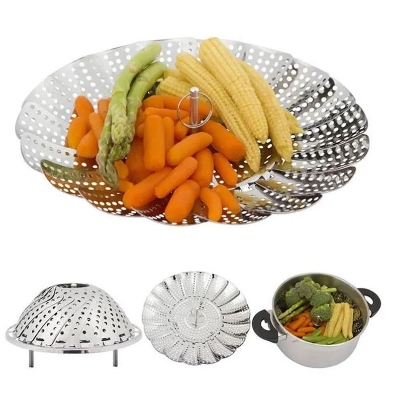 Cesto Inox Cozinhar Legumes Vapor 23cm Comida Saudável