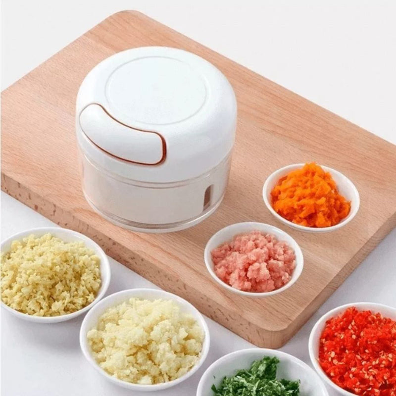 Mini Multiprocessador Triturador Manual 2 Lâminas Inox Alho