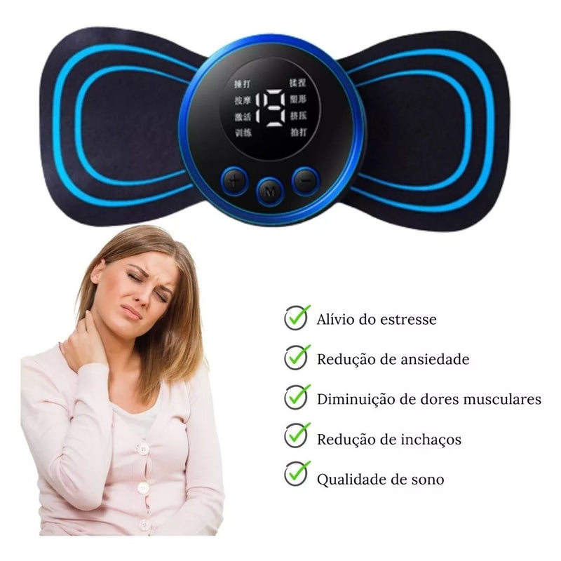 Massageador Elétrico Cervical Eletroterapia Ems Pescoço Perna Lombar Abdome