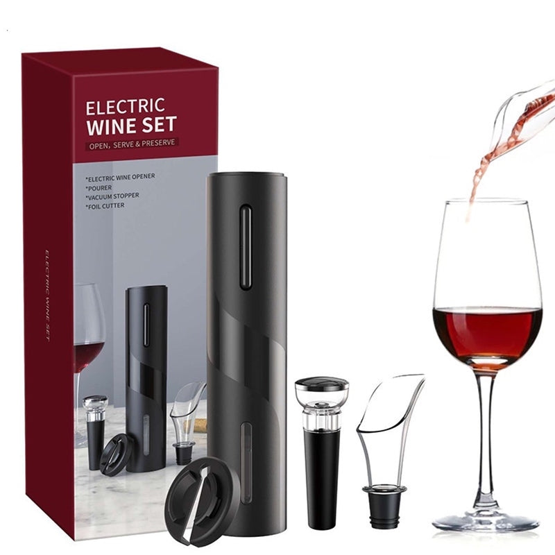 Kit Abridor de Vinhos Saca Rolhas Elétrico Automático