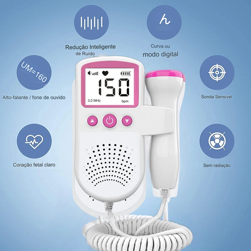 Monitor Fetal Doppler Aparelho Para Ouvir Coração