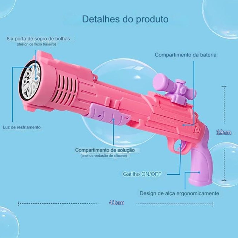 Metralhadora Divertida Lança Bolhas De Sabão
